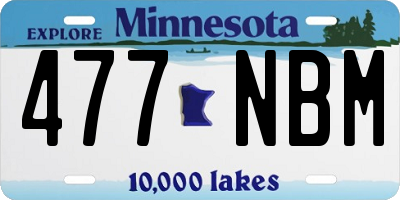 MN license plate 477NBM