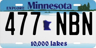 MN license plate 477NBN
