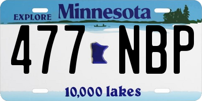 MN license plate 477NBP