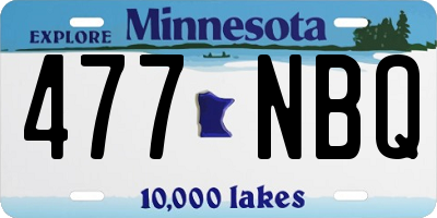 MN license plate 477NBQ