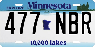 MN license plate 477NBR