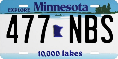 MN license plate 477NBS