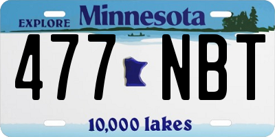 MN license plate 477NBT