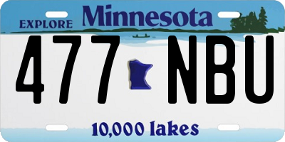 MN license plate 477NBU