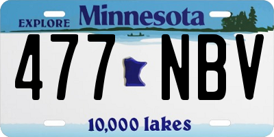 MN license plate 477NBV