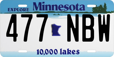 MN license plate 477NBW