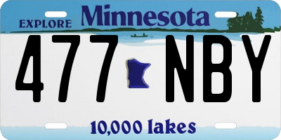 MN license plate 477NBY