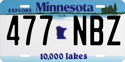MN license plate 477NBZ