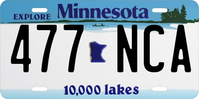 MN license plate 477NCA