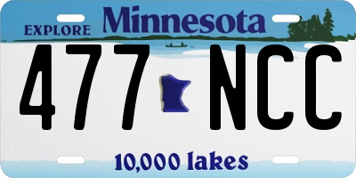 MN license plate 477NCC