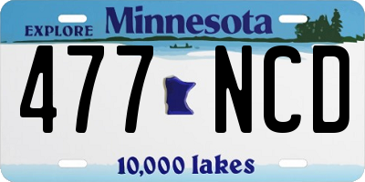 MN license plate 477NCD