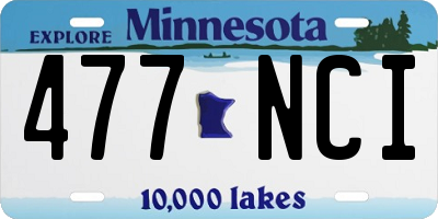 MN license plate 477NCI
