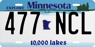 MN license plate 477NCL