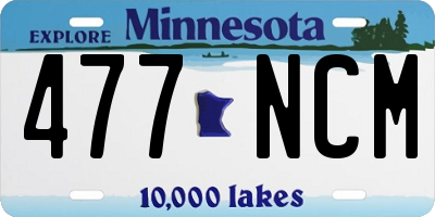 MN license plate 477NCM