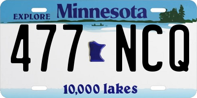 MN license plate 477NCQ