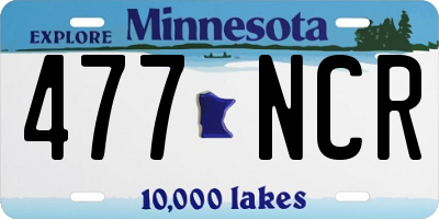 MN license plate 477NCR