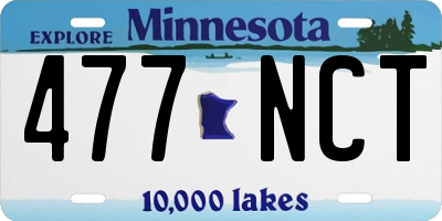 MN license plate 477NCT
