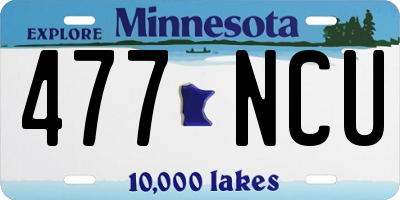 MN license plate 477NCU