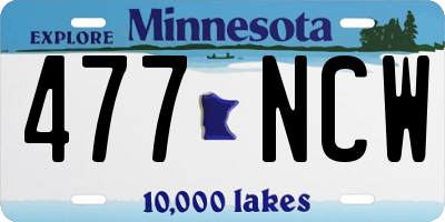 MN license plate 477NCW