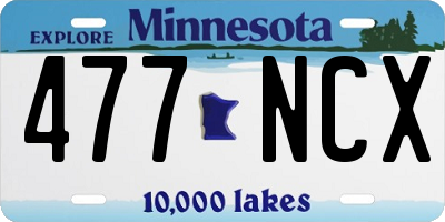 MN license plate 477NCX