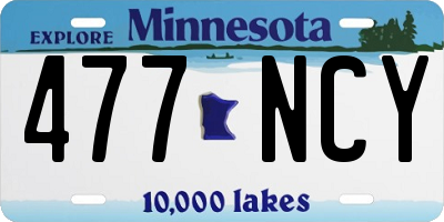 MN license plate 477NCY
