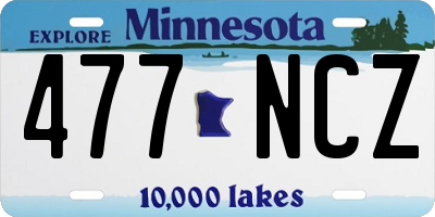 MN license plate 477NCZ