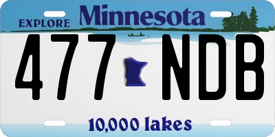 MN license plate 477NDB