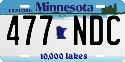 MN license plate 477NDC