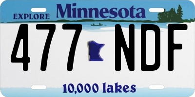 MN license plate 477NDF