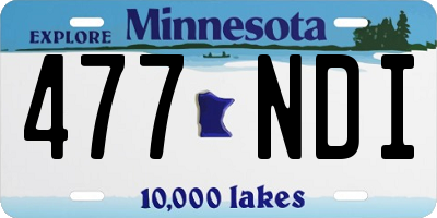MN license plate 477NDI
