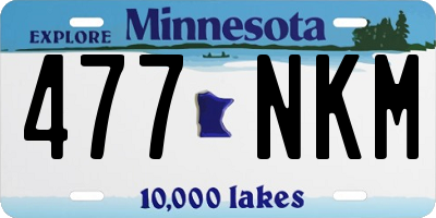 MN license plate 477NKM