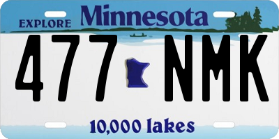 MN license plate 477NMK