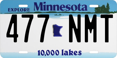 MN license plate 477NMT