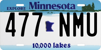 MN license plate 477NMU