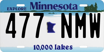 MN license plate 477NMW
