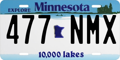 MN license plate 477NMX