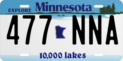 MN license plate 477NNA