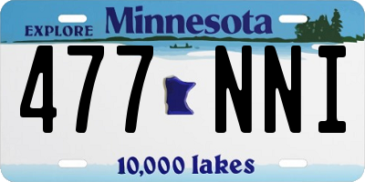 MN license plate 477NNI