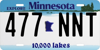 MN license plate 477NNT