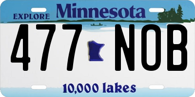 MN license plate 477NOB