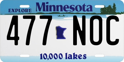 MN license plate 477NOC