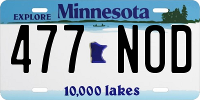 MN license plate 477NOD