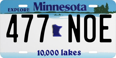 MN license plate 477NOE