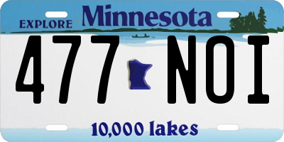 MN license plate 477NOI