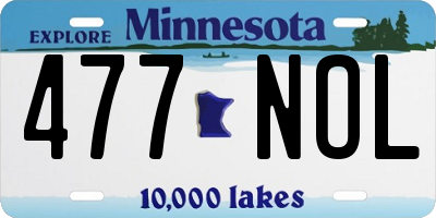 MN license plate 477NOL