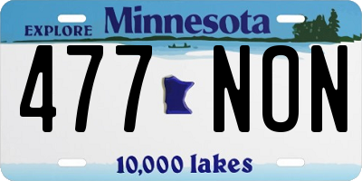 MN license plate 477NON