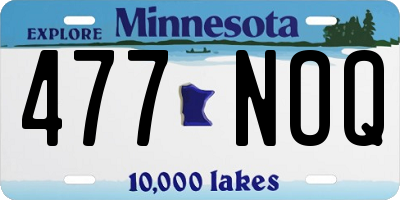 MN license plate 477NOQ