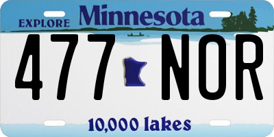 MN license plate 477NOR