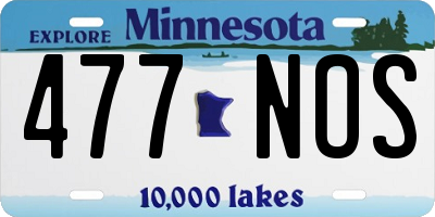 MN license plate 477NOS