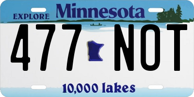 MN license plate 477NOT
